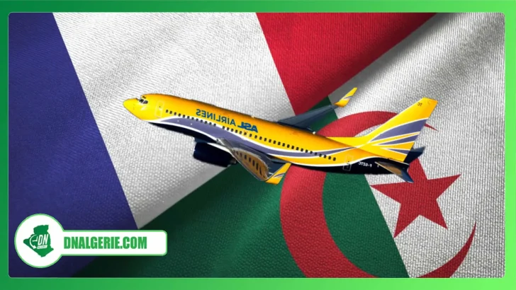 Montage : avion ASL Airlines-fond : drapeau Algérie France, vols spéciaux