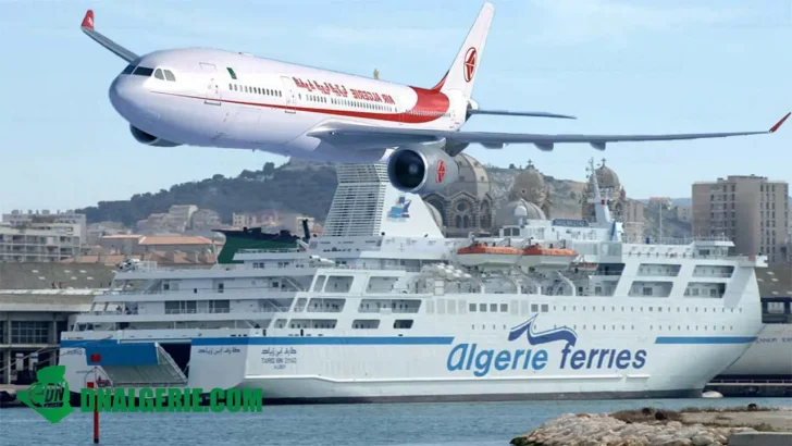 Montage : avion Air Algérie, bateau Algérie Ferries, Réouvertures des frontières de l'Algérie