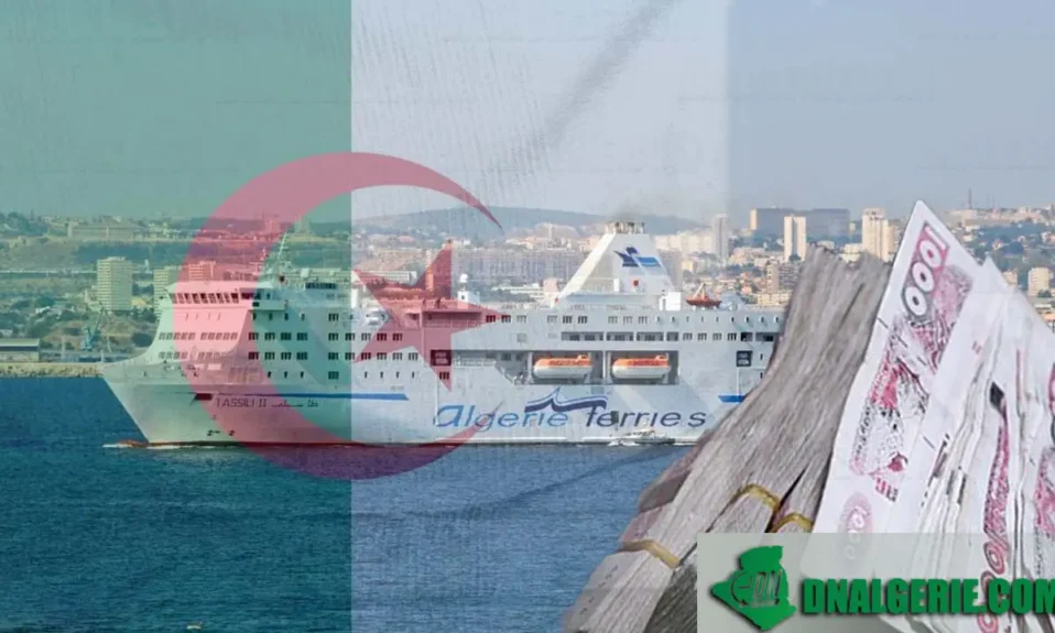 Montage : Pertes Algérie Ferries, billets Dinar