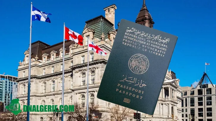 Montage : étudiants algériens au Canada, passeport algérien