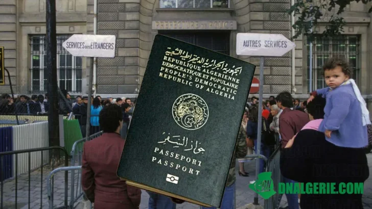 Montage : passeport algérien, Préfecture, accord franco algérien