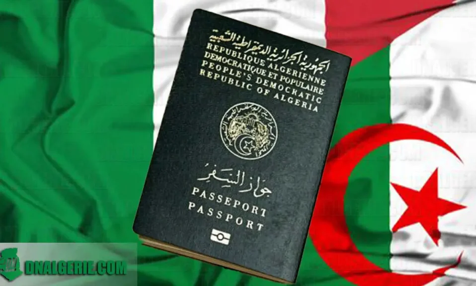 Montage : passeport algérien, visas Italie pour les algériens